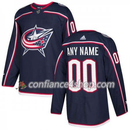 Adidas Maillot de Hockey Columbus Blue Jackets Personnaliser 2017-2018 Bleu Marine Authentic - Homme